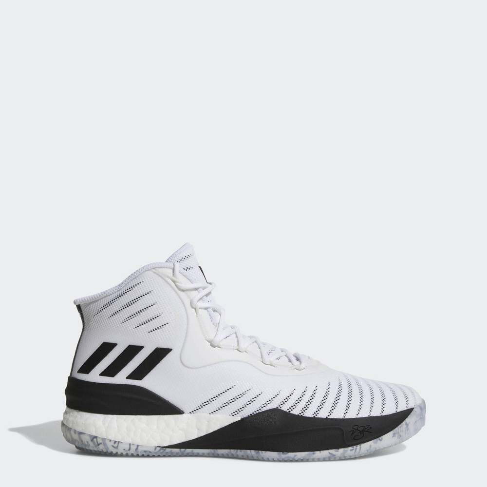 Adidas D Rose 8 - παπουτσια μπασκετ ανδρικα - Ασπρα/Μαυρα/Ασπρα,Μέγεθος: EU 36 – 54 2/3 (389ONLRU)